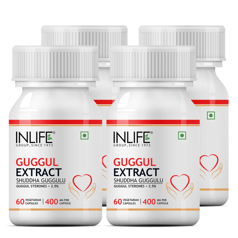 INLIFE Guggul Extract with 2.5% Guggul Sterones Supplement, 400 mg