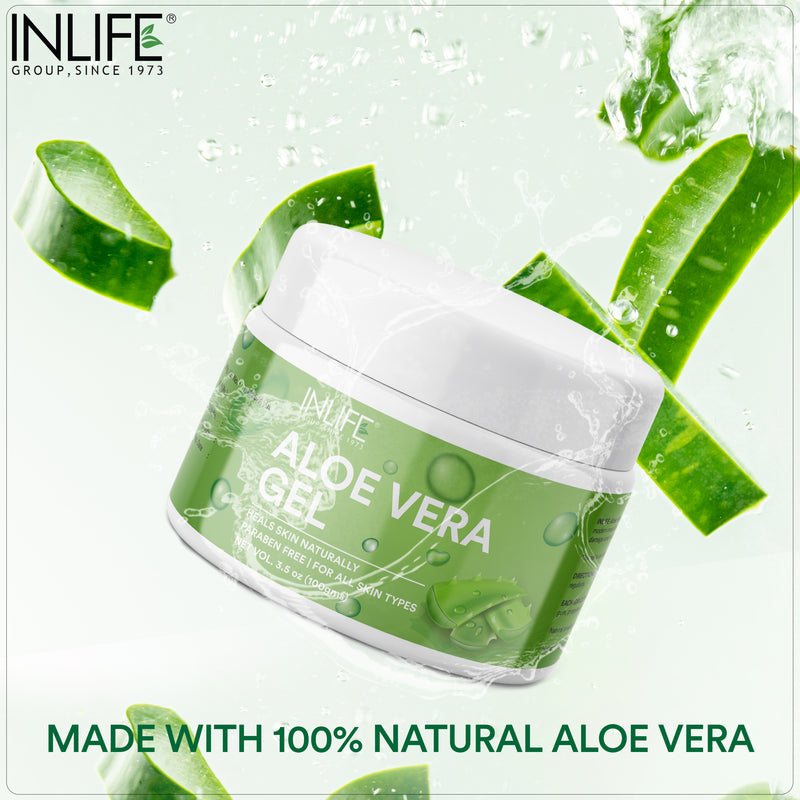 INLIFE Natural Aloe Vera Face Gel, Paraben Free, 100g