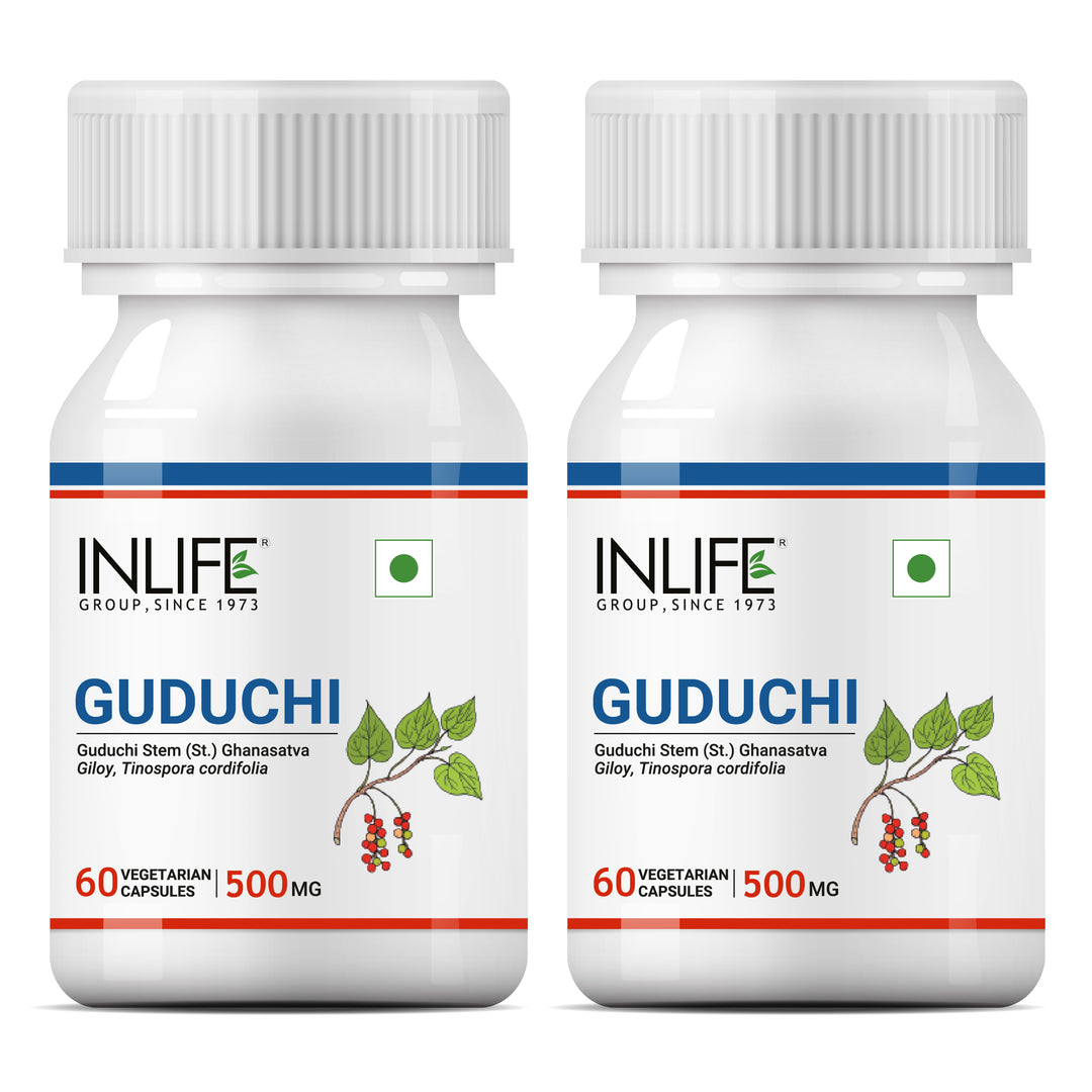 INLIFE Guduchi Giloy (Tinospora Cordifolia) Stem Extract Supplement, 500mg