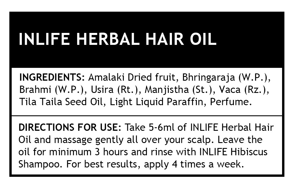 INLIFE Herbal Hair Oil For Deep Nourishment, Paraben Free, 200ml