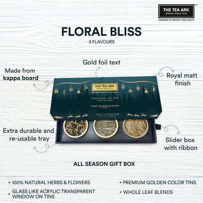 Privilege Floral Bliss Tea Gift Box with 3 Different Types of Assorted Tea Flavours