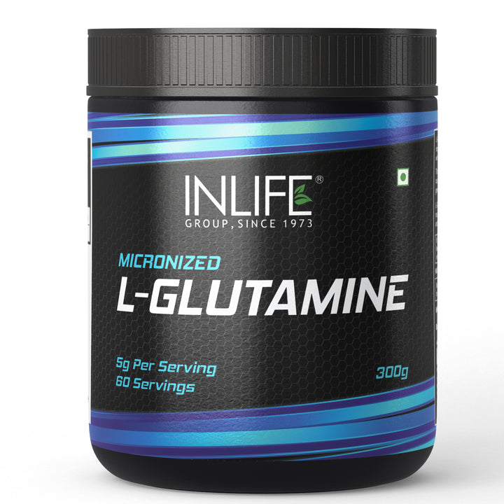 INLIFE Micronized L - Glutamine Powder Supplement - 300 grams (Unflavoured)