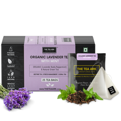 Lavender Peppermint Green Tea, Bedtime Tea for Sleep & Stress Management