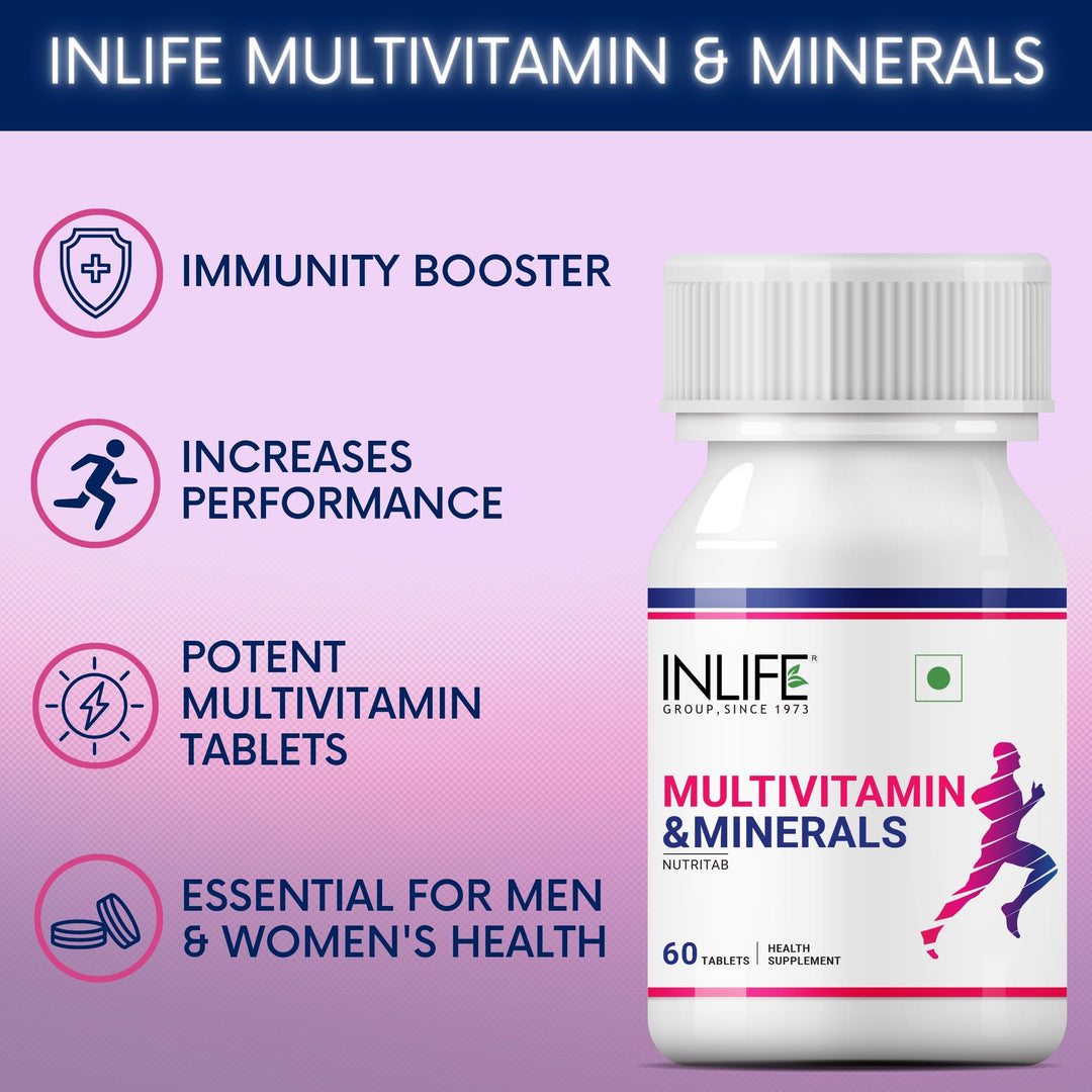 INLIFE Multivitamin and Minerals Daily Formula for Men Women Supplement