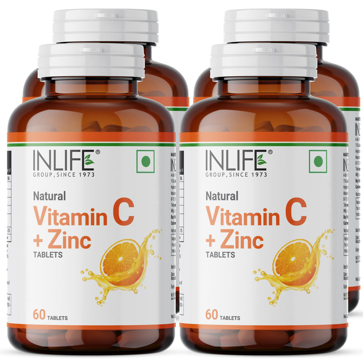 INLIFE Natural Vitamin C Amla Extract 1000mg with Zinc 10mg Supplement