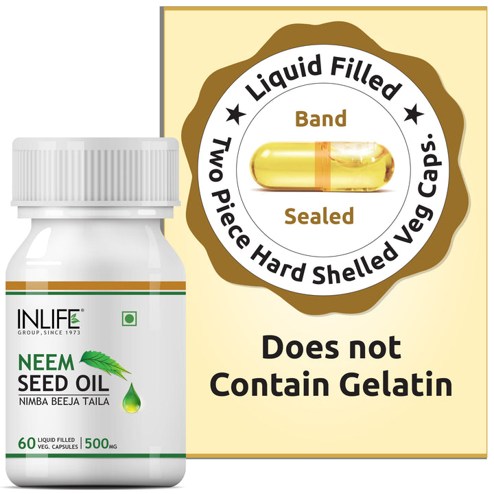 INLIFE Neem Seed Oil Supplement, 500mg