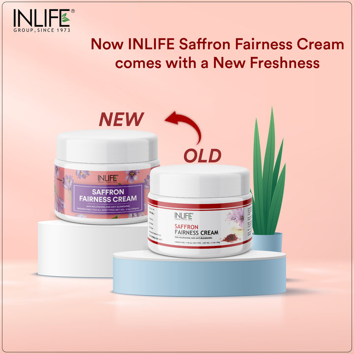 INLIFE Natural Saffron Cream for Blemishes Dark Circles & Spots, 100g