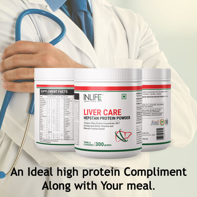 INLIFE Hepstan Liver Care Support Protein Powder Supplement - 300 Grams (Vanilla)