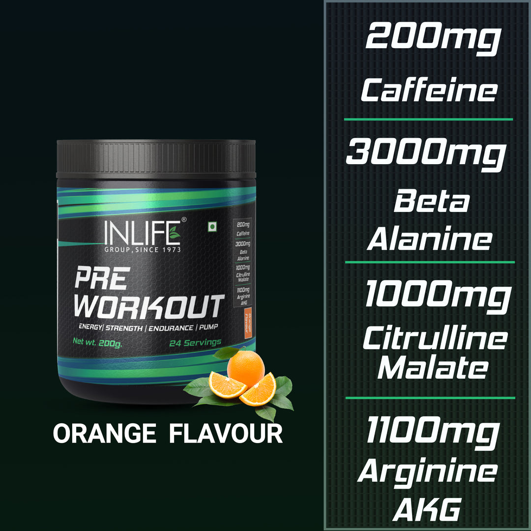 INLIFE Pre Workout Supplement, 200g (24 Servings)