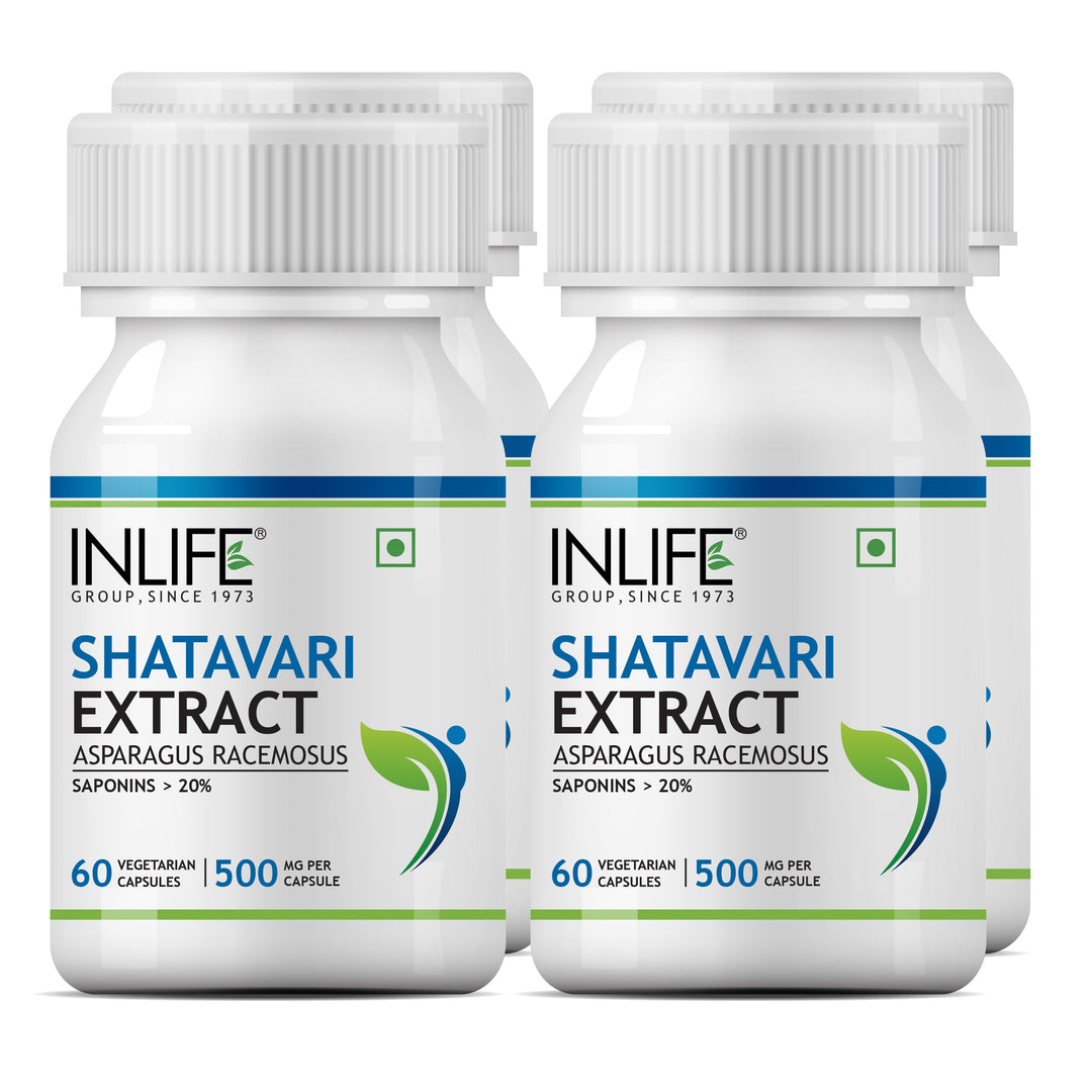 INLIFE Shatavari Extract Asparagus Recemosus (Saponins > 20%), 500 mg