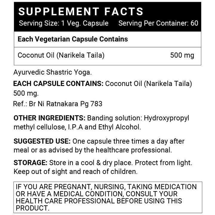 INLIFE Extra Virgin Cold Pressed Coconut Oil Capsules, 500mg