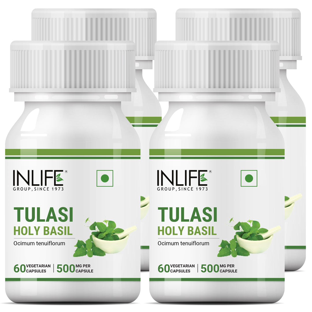 INLIFE Tulsi (Tulasi) Extract Holy Basil Supplement, 500mg