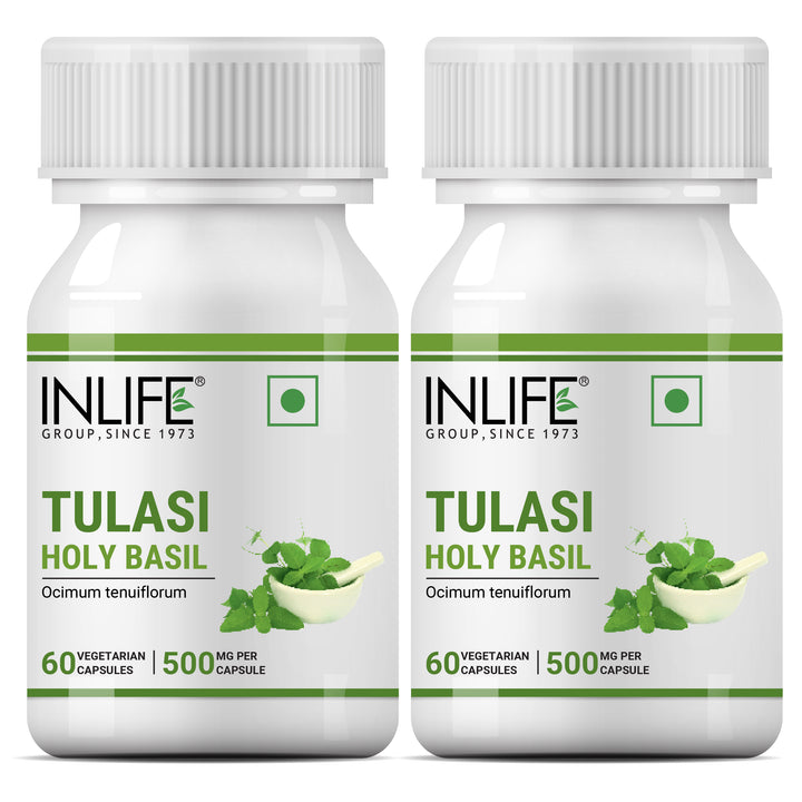 INLIFE Tulsi (Tulasi) Extract Holy Basil Supplement, 500mg