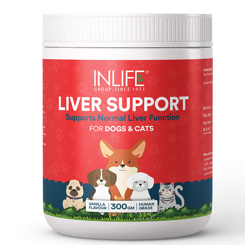 Liver Detox Supplement for Dogs Cats Pets | Liver Support Powder with Whey Protein, MCT, L-Carnitine, L-Taurine & BCAAs, 300g (Vanilla)
