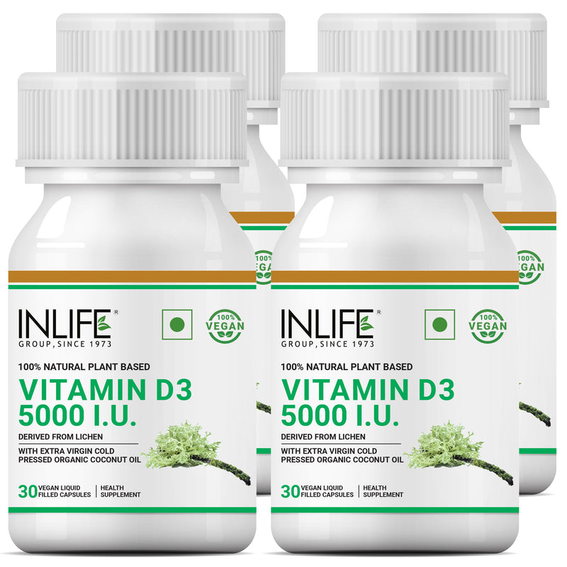 INLIFE Plant Based Vegan Vitamin D3 from Lichen 5000 IU
