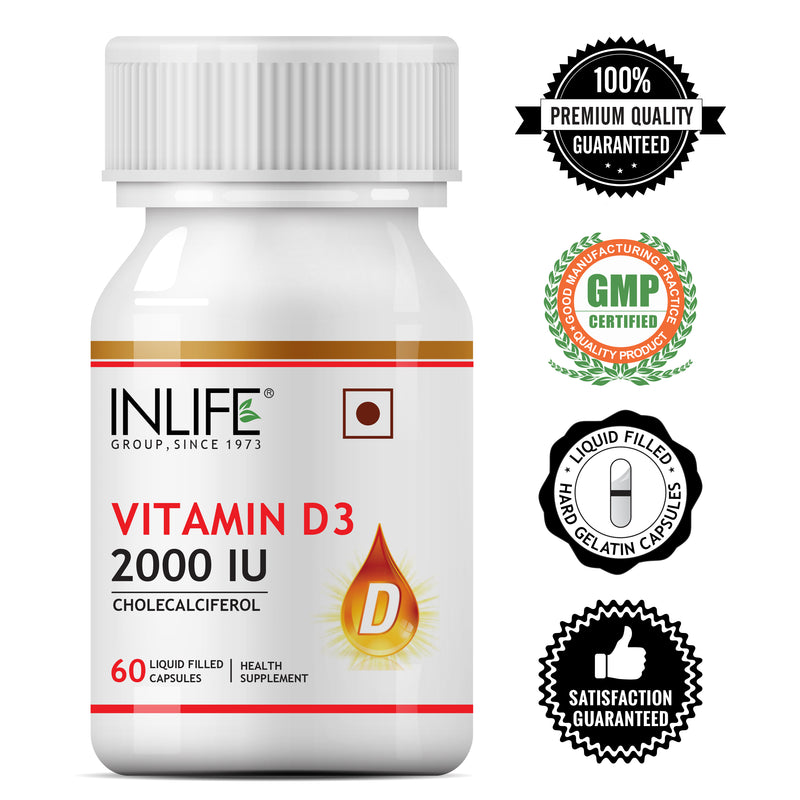 INLIFE Vitamin D3 (Cholecalciferol) 2000 IU