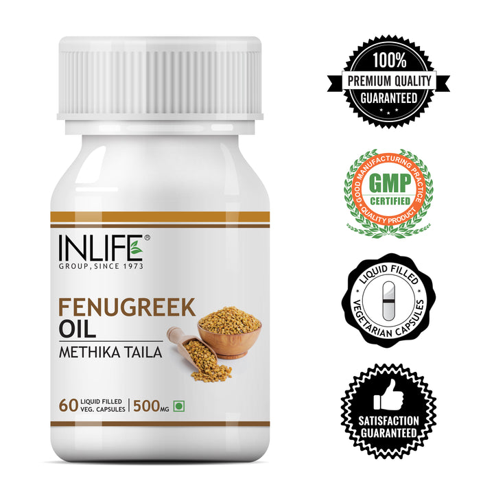 INLIFE Fenugreek Seed Oil Supplement, 500 mg