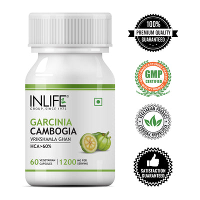 INLIFE Pure Garcinia Cambogia Fruit Extract (60% HCA) Supplement, 1200mg