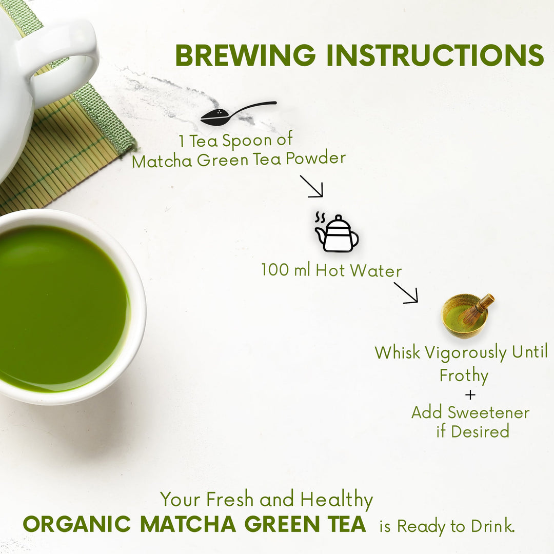 Organic Matcha Green Tea Powder, Japanese Superfood, (50g x 2) Pouch Pack