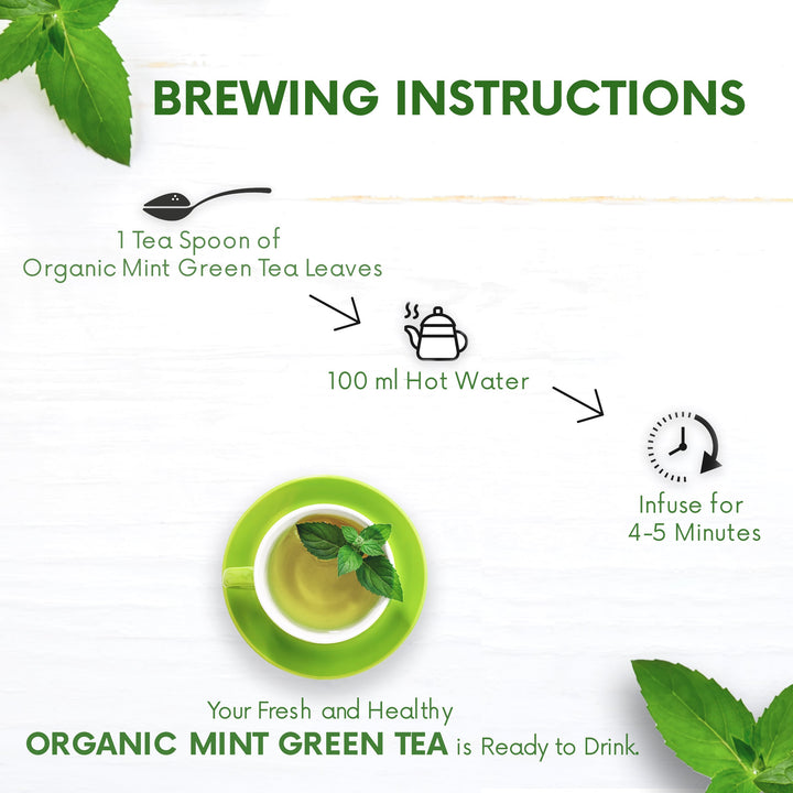 Mint Green Tea for Weight Management, Digestion Support, Energy Booster