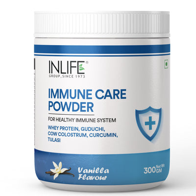 INLIFE Immunity Booster Protein Powder, Whey Protein with Ayurvedic Herbs - 300 g (Vanilla)