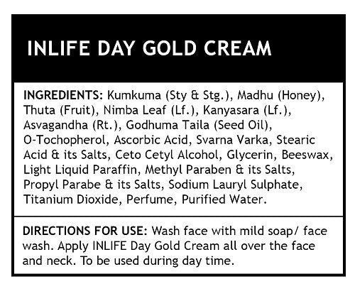 INLIFE Natural Day Gold Cream 50 g With SPF 20 For Skin Whitening & Acne Scars